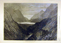 Original Old Antique Print 1871 Loch-Maree Dingwall Skye Railway View Sketch