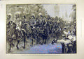 Original Old Antique Print 1887 Royal Prince Procession Queen Jubilee London