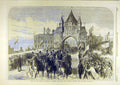 Original Old Antique Print 1869 Prince Wales Chester Visit Royal City-Road 19th