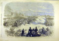 Old Antique Print 1869 Wimbledon Rifle Meeting Hussars Lancers Sham Fight 19th