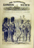 Original Old Antique Print 1873 Officers Men 23Rd Fusiliers Uniform GCoast 19th