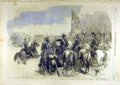 Original Old Antique Print 1860 Horse Artillery Field Battery Woolwich Review