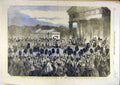 Old Antique Print 1857 Ceremony Guard Crimean Colours Wellington Barracks 19th