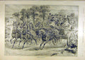 Original Old Antique Print 1894 Horse Carriage Roused Emulation Race Ladies Men
