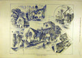 Original Old Antique Print 1884 Sketch Barnet Building Village Hadley Church