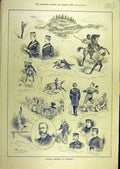 Original Old Antique Print 1884 Military Athletics Aldershot Sport Victorian