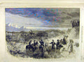 Old Antique Print 1861 Review Wimbledon Common Skirmish Cavalry Military 19th