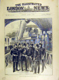 Original Old Antique Print 1890 German Emperor Cowes Military Naval Victorian