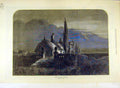 Original Old Antique Print 1889 Lion-Rock Guernsey Sea-Scape Art 19th