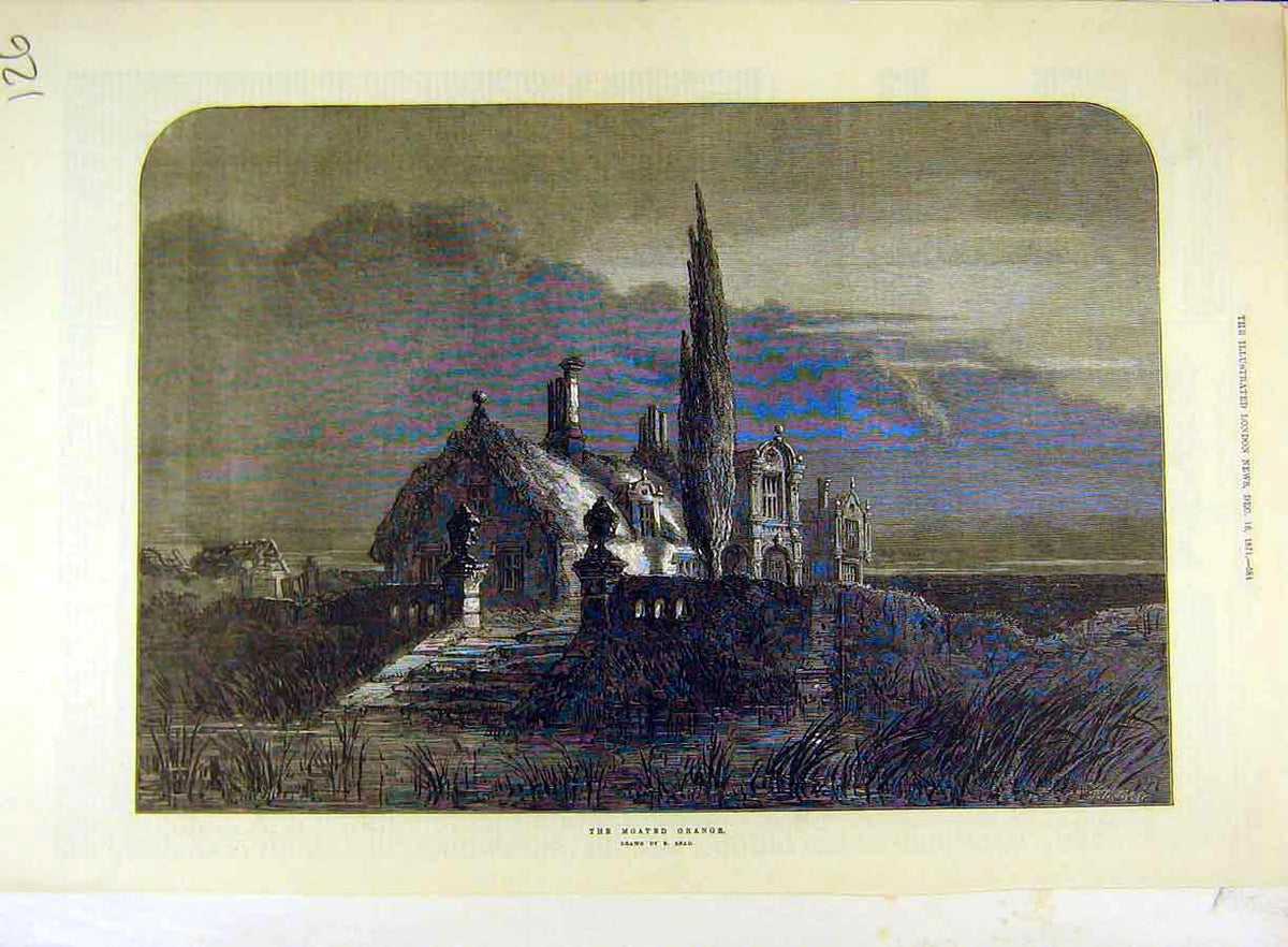 Original Old Antique Print 1889 Lion-Rock Guernsey Sea-Scape Art 19th