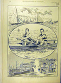 Original Old Antique Print 1892 Excelsior Corinthian Yacht Club Brighton Regatta