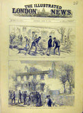 Original Old Antique Print 1884 Dynamite Plot Police Bomb Kyett Birmingham 19th