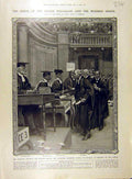 Original Old Antique Print 1907 Senior Wrangler Wooden Spoon Cowper Balfour 20th