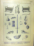 Old Antique Print 1888 Glasgow Exhibition Bishop'S Castle Relics History 19th