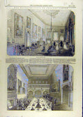 Original Old Antique Print 1846 Arundel Castle Sussex Howards Views Building