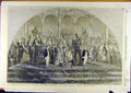 Original Old Antique Print 1853 Dublin Exhibition Royal Visit Ireland Irish