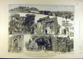 Original Old Antique Print 1887 Salisbury Archaeological Buildings Market Gate