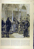 Old Antique Print 1890 Edinburgh Exhibition Duke International Sketches 19th