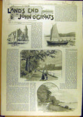 Original Old Antique Print 1895 Inverness John-O'Groats House Sketches Views