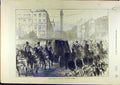 Original Old Antique Print 1872 Dublin Osequies Lord-Mayo Funeral Procession