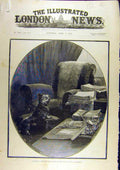Original Old Antique Print 1889 Sketch Dining Room Bright Rochdale Funeral 19th
