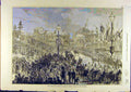 Original Old Antique Print 1873 Prince Princess Wales Bolton Townhall Victorian