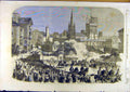 Old Antique Print 1858 Leeds Royal Queen Clarendon Sunday-School Children 19th