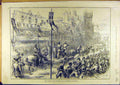 Original Old Antique Print 1882 Preston Guild Festival Blacksmith Procession