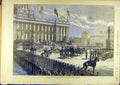 Original Old Antique Print 1872 Prince Arthur Leeds Townhall Exchange Buildings