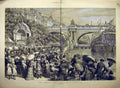 Original Old Antique Print 1881 Thames Embankment Sketch London People Places