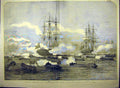 Original Old Antique Print 1853 Grand Review Spithead Boat Attack Duncan 19th