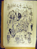 Old Antique Print 1892 Juvenile Fancy Dress Ball Leicester Sketch Mansion 19th