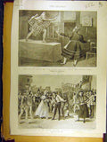 Original Old Antique Print 1898 Surrey Theatre Islington Dick-Whittington Drury
