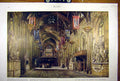 Original Old Vintage Print 1918 London-City Guildhall Building Interior 20th