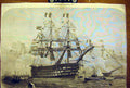 Old Antique Print 1858 Cherbourg Fete Bretagne Ship Visit Emperor Empress 19th