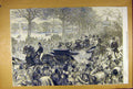 Original Old Antique Print 1873 Royal Procession Queen Vistoria Cortege Park