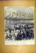 Old Antique Print 1870 Victoria Embankment Prince Walkes Princess Louisa 19th