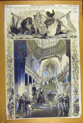 Original Old Antique Print 1844 King French Queen Victoria Visit Costume Ball