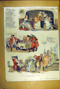 Original Old Antique Print 1889 Christmas Song Sketches Macquoid Love Romance