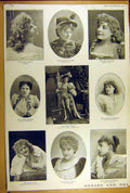 Old Antique Print 1894 Pantomime Actress Heroines Theatre Ladies Portrait 19th