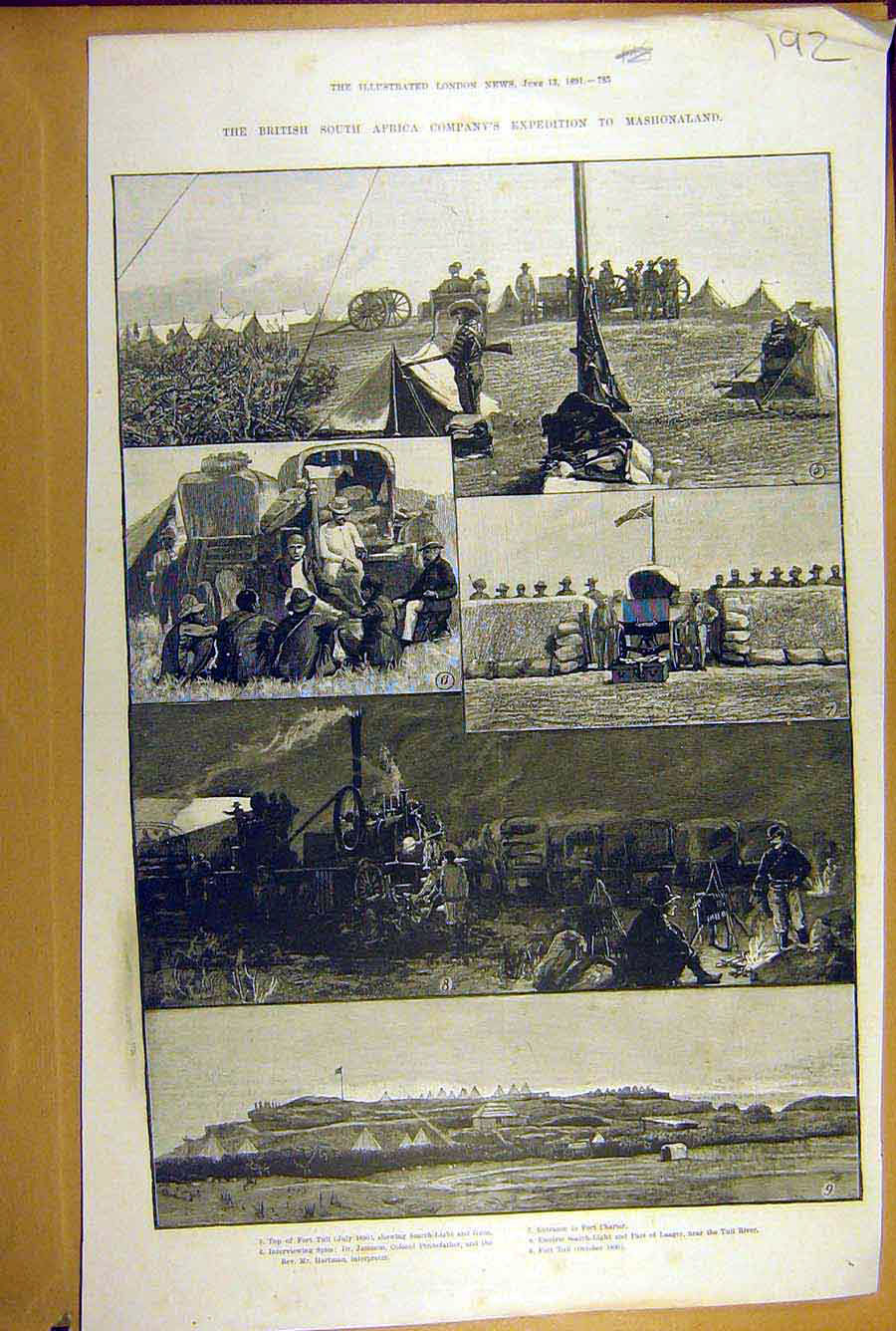 Original Old Antique Print 1891 Expedition Mashonaland Tuli Africa Bsa Jameson