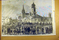 Old Antique Print 1868 Prince Arthur Middlesborough-On-Tees Market-Place 19th