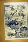 Old Antique Print 1887 Hind-Stalking Ross-Shire Scotland Hunting Shooting 19th
