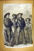 Original Old Antique Print 1861 Naval Volunteers Portrait Group Fine Art 19th