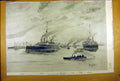 Original Old Antique Print 1895 Italian Fleet Spithead Ships Etruria Stromboli