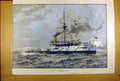 Original Old Antique Print 1888 Twin-Screw Battle-Ship Hero Naval 19th
