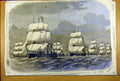 Original Old Antique Print 1869 Naval Reserve Squadron Scilly Rendezvous Ships