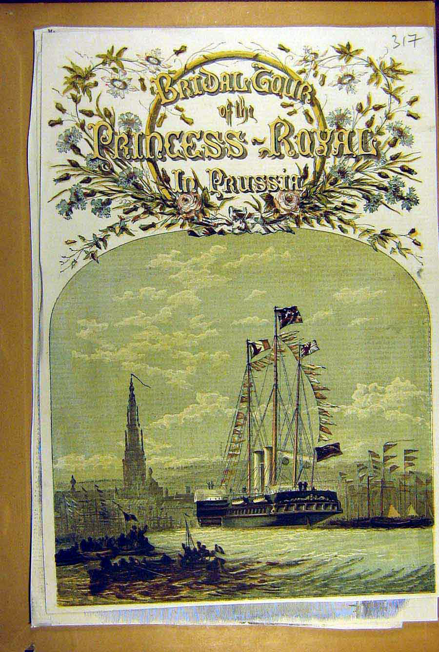 Old Antique Print 1858 Prince Princess Frederick William Antwerp Prussia 19th