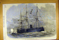 Original Old Antique Print 1866 Iron-Clad Fleet Screw Corvette Pallas Gun-Ship