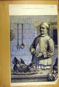 Old Antique Print 1878 Finishing Touch Marks Pig'S Head Dinner Hog Roast 19th